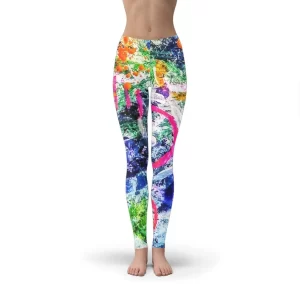 Splatter Painting Leggings from AOP London, sold on Etsy.jennerosity.com Front view.