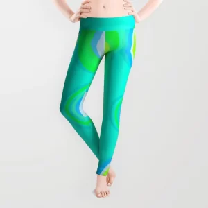 Mint Lime Circle Leggings on Society6, jenniferstormnelson.com