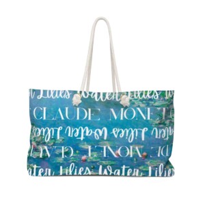 Monet Water Lilies Word Art Weekender Bag Buy athttps://www.etsy.com/listing/1392224349/monet-weekender-tote-monet-water-lilies?ref=listing_published_alert