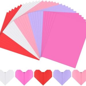 JULBEAR 30 Sheets Valentine's Day Colored Cardstock, 5 Colored 180gsm 8.5x11" Paper Colored Cardstock for School DIY Card Scrapbook Valentine's Greeting Birthday Wedding Party Decorations Supplies  Everything Else