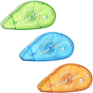 3 Pack Double Sided Tape Roller, Adhesive Scrapbooking Glue Tape, Adhesive Tape Dispenser Runner for Crafts and Arts Projects, Photo Tape for Scrapbooking  Office Products