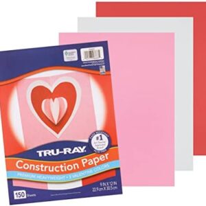 Tru-Ray Construction Paper P6683, Valentine Assortment, 9" x 12", 150 Sheets