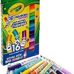 Crayola Washable Pip-Squeaks Skinnies Markers 16-Count per Pack (1-Pack)  Toys & Games