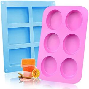 Eddeas Silicone Soap Molds, Rectangle & Oval
